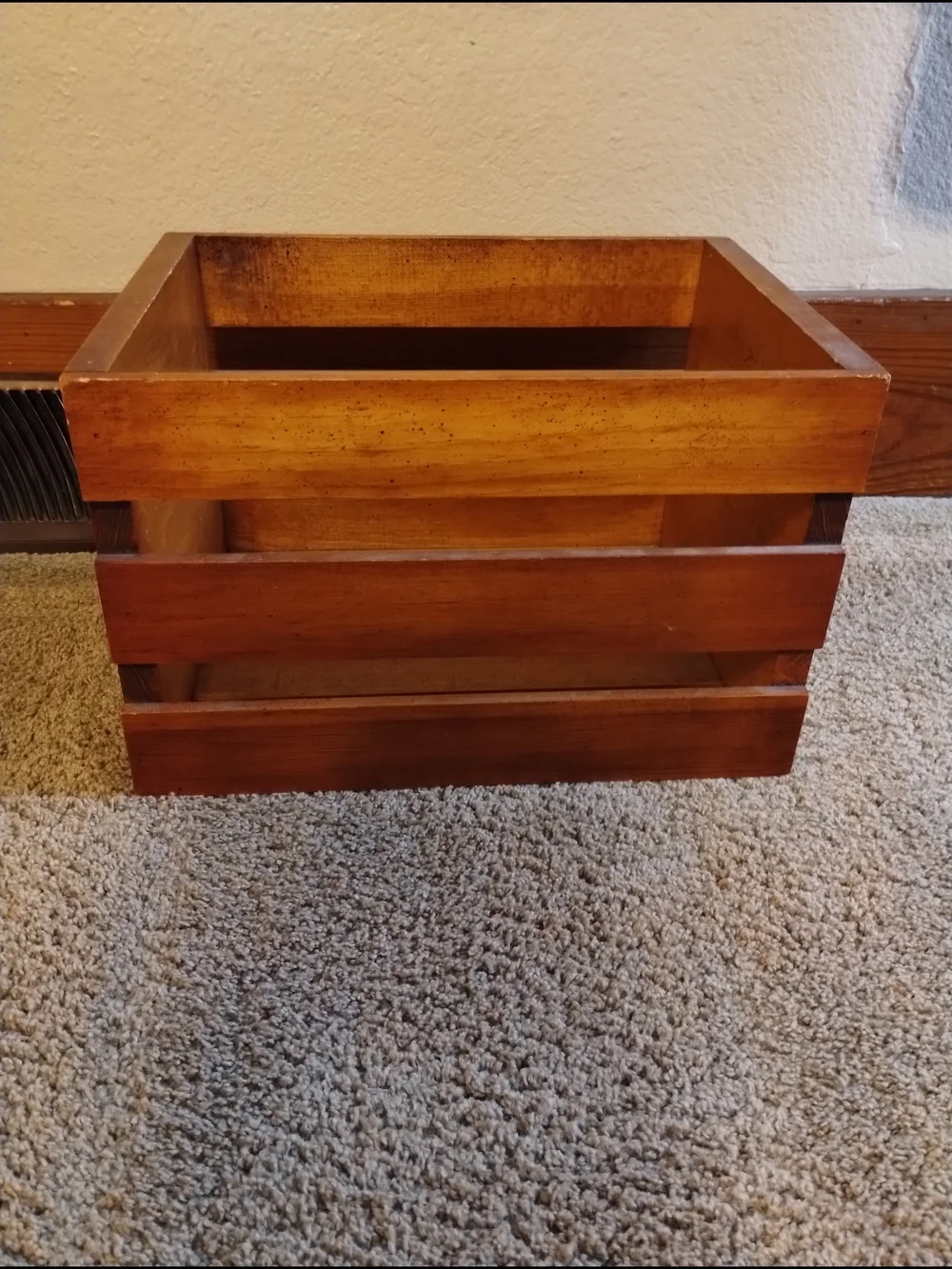 Cottage Core Wooden Farmhouse Egg Crate with Hen Motif - Natural Brown